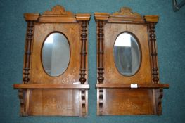 Pair of Inlaid Hall Mirrors