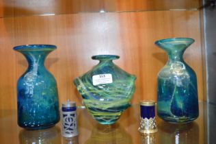 Pair of Medina Glass Carafes plus Vase, and Glass Cruets