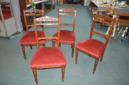 Set of Four Carved Mahogany Dining Chairs