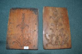 Two Carved Wooden Moulding Blocks