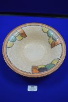 Charlotte Rhead Crown Ducal Stitch Pattern Bowl (unsigned)