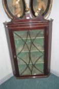 Mahogany Corner Cupboard with Astral Glazing and Brass Decorations