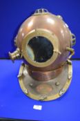 *Brass Reproduction Diving Helmet Labeled Anchor Engineering 1921