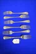 Six Hallmarked Silver Table Forks - London 1908, ~450g total