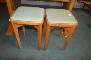 Two Vinyl Seated Kitchen Stools