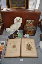 Vintage Leather Suitcase, Victorian Photograph Album, Sylvac Dog, etc.