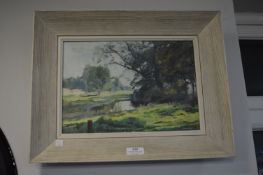 Oil on Board Easy Yorkshire Riverside Study by James Neal