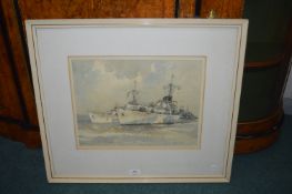 Allanson Hick Original Watercolour Entitled Flotilla in the Bay