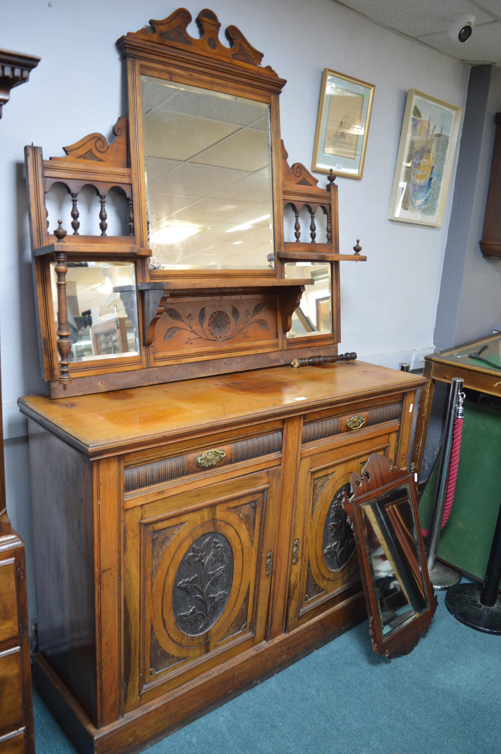 Victorian Mahogany Mirrored Back Sideboard plus Mi - Image 3 of 3