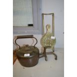 Victorian Copper Kettle and Adjustable Fireside Kettle Stand