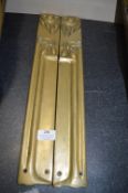 *Pair of Reproduction Brass Art Nouveau Style 48cm Door Handles