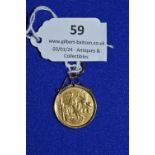 King Edward 1908 Gold Half Sovereign with 9ct 1g Pendant Mount