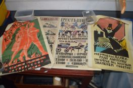 Four Reproduction Russian Political Posters