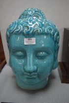Large Pottery Buddha Head