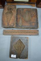 Four Carved Wooden Moulding Blocks