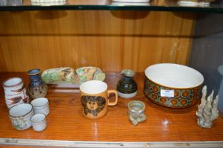Hornsea Pottery Bronte Bowl plus Leo Mug, and Small Studio Pottery Items