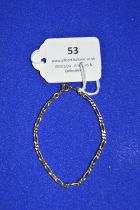 9ct Gold Chain Bracelet ~3.2g