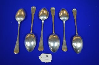 Six Hallmarked Silver Table Spoon - London 1908, ~435g total
