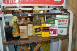Oil Cans and Bottles by Castrol, Lockhead, etc.