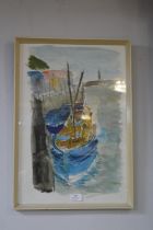 Original Watercolour Fishing Boat Scene
