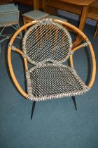 1960's Bamboo Framed Woven Plastic Chair
