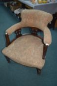 Mahogany Upholstered Nursing Chair