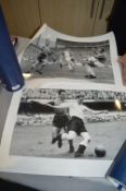 Two Signed Football Photo Posters of Alex Young of Everton, and Tom Finney Playing for England 1950