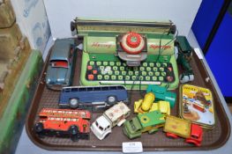 Tinplate Toy Cars, Typewriter, etc.