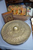 Eastern Brass Gong plus Tray, Box, etc.