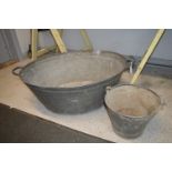 Galvanised Tin Bath and a Bucket