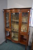Glazed Display Cabinet with Bow Front Centre Secti