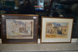 Two Original Watercolour Continental Studies by J. Barrie Haste