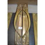 *Pair of Reproduction Brass Art Nouveau Style 48cm Door Handles