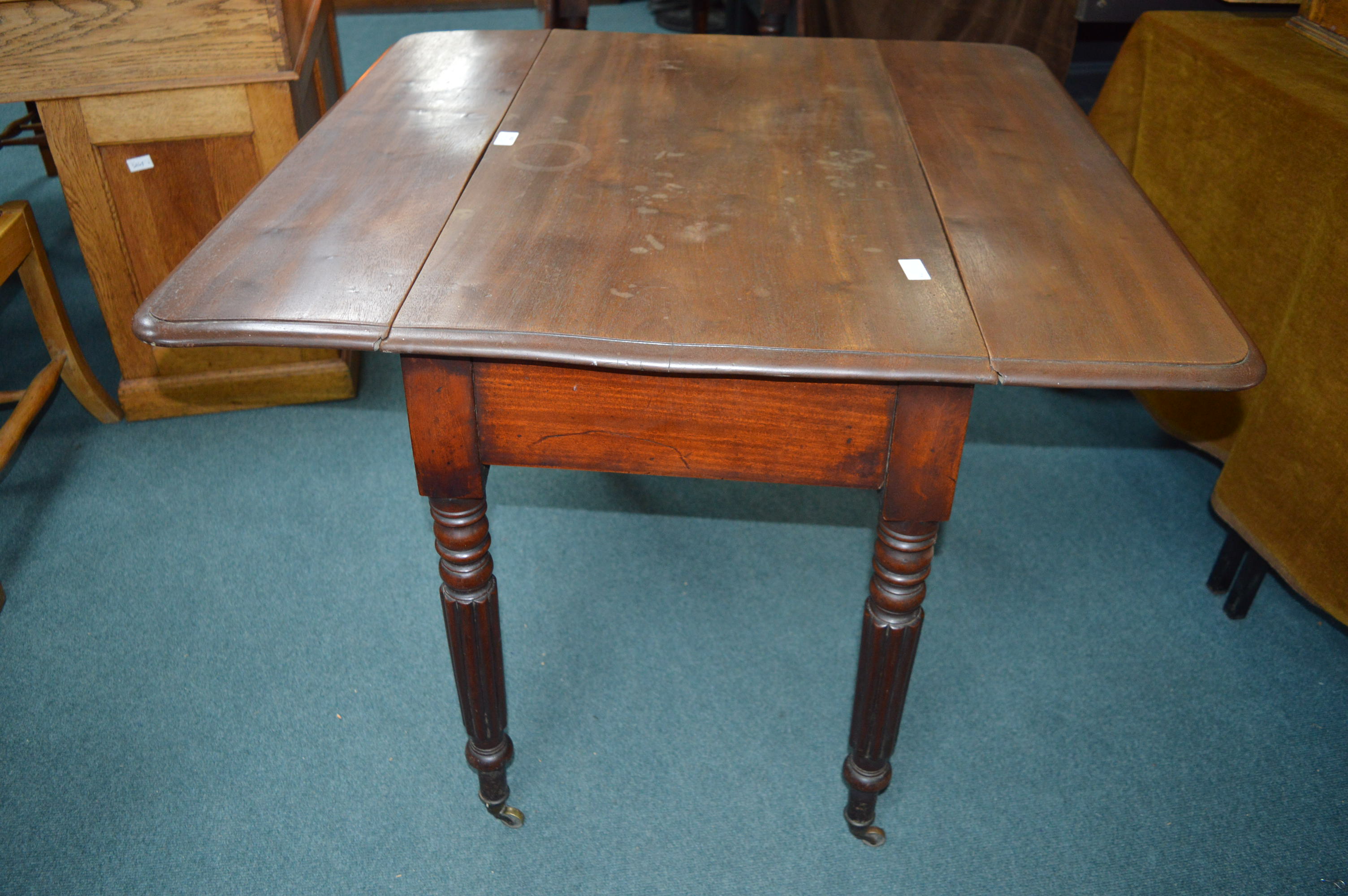 Victorian Mahogany Drop Leaf Side Table - Image 2 of 2