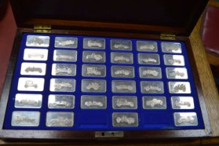 National Motor Museum Cased Set of Silver Car Ingots Hallmarked 34x 67g