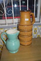 Large West German Pitcher plus Govancroft Jug