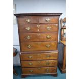 Georgian Pine & Mahogany Chest on Chest