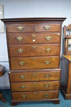 Georgian Pine & Mahogany Chest on Chest