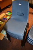 *Seven Blue Polypropylene Stacking Chairs