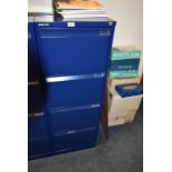 *Bisley Four Drawer Foolscap Filing Cabinet in Blue