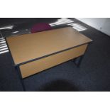 *Office Table with Folding Legs in Light Oak Finish with Grey Metal