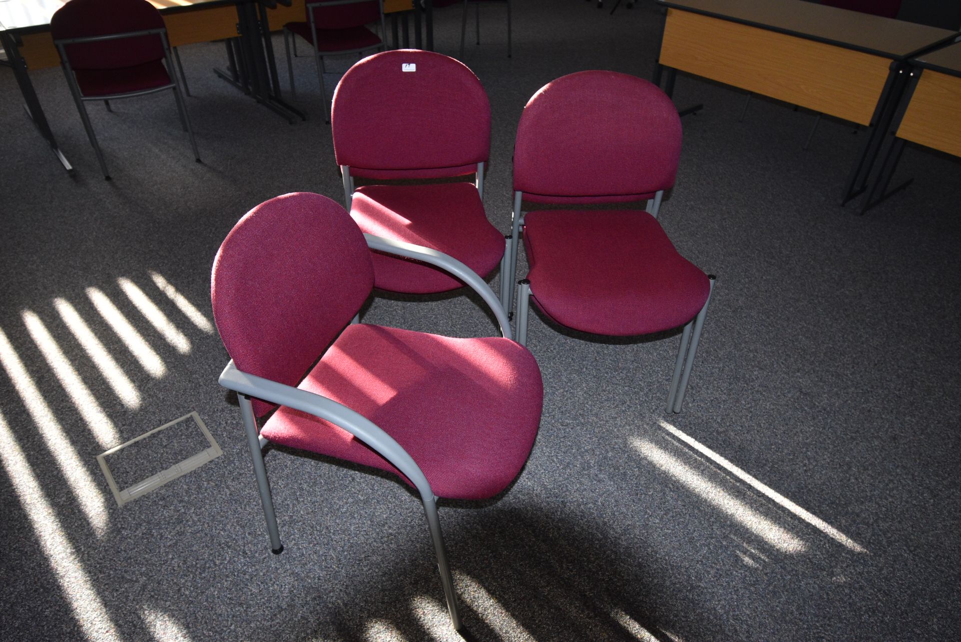 *Thirty-One Stackable Tubular Framed Meeting Room Chairs with Upholstered Seats & Backs