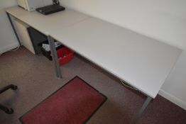 *Two Two Tone Grey Office Table and a Standalone Drawer Pedestal