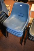 *Four Blue Polypropylene Stacking Chairs