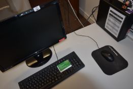 *HP Desktop PC with Intel i3 Processor, BenQ Monitor, Keyboard, and Mouse