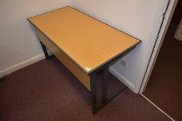 *Folding Office Table with Light Oak Top and Grey Metalwork