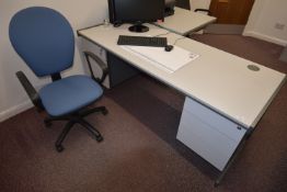 *Double Desk in Two Tone Grey with Matching Side Table