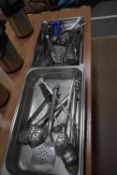 Quantity of Cutlery and Three Stainless Steel Bain Marie Inserts