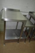 Two Level Stainless Steel Preparation Table with Undershelf 85x65cm