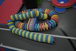 Oval Multicoloured Float, and Circular Yellow & Blue Float